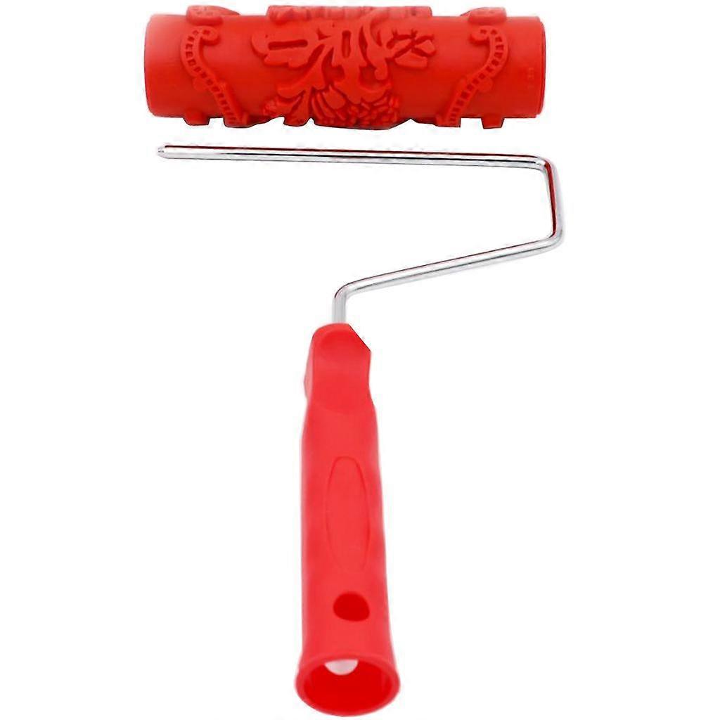7-Inch Assorted Embossed Pattern Painting Roller with Plastic Handle  Big Flower