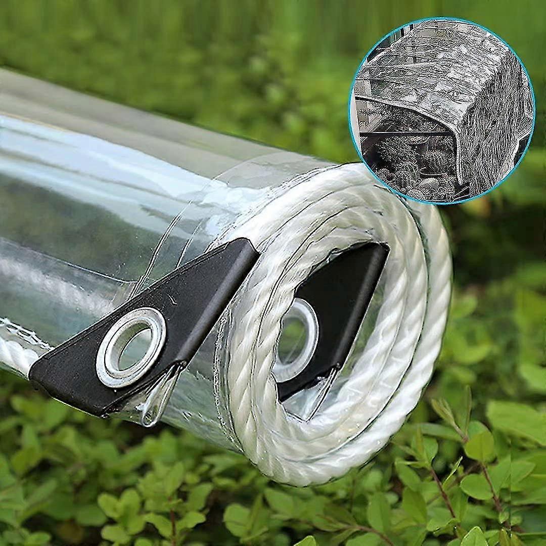 EVAGO Waterproof Transparent Tarpaulin Pe Garden Tarpaulin Sheet Film Fabric With / Grommets And Heavy Duty Strap / Anti Frost / Anti-uv / Windproof P