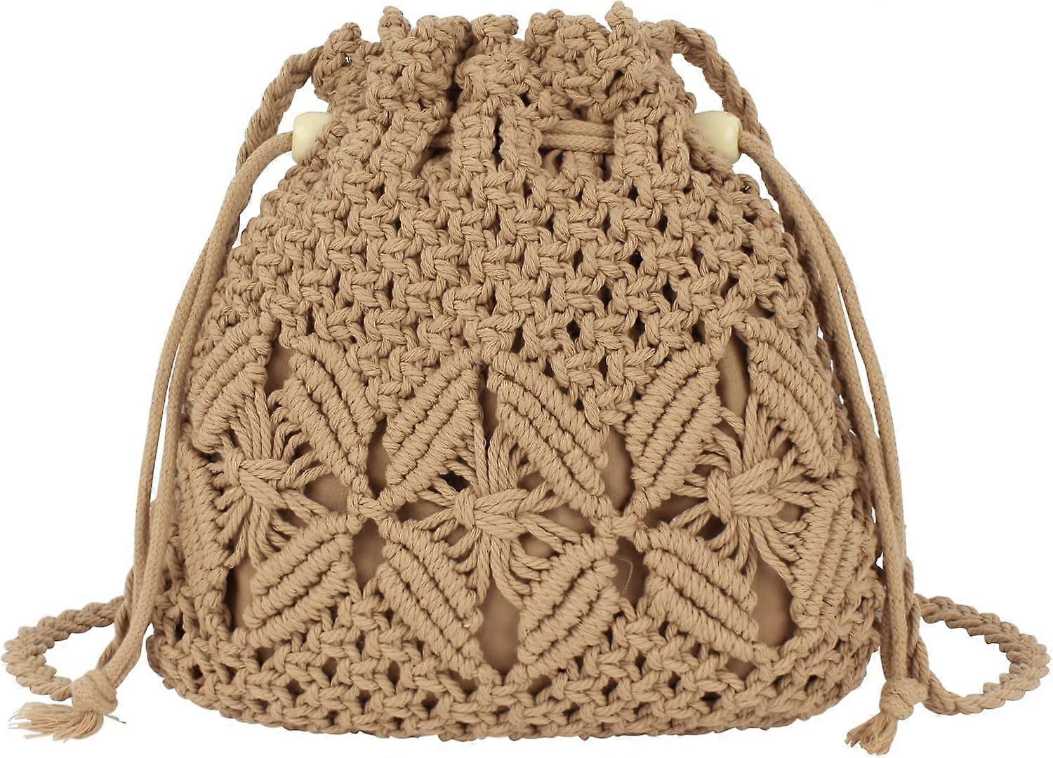 נשים ארוג ביד שרוך תיק Crossbody