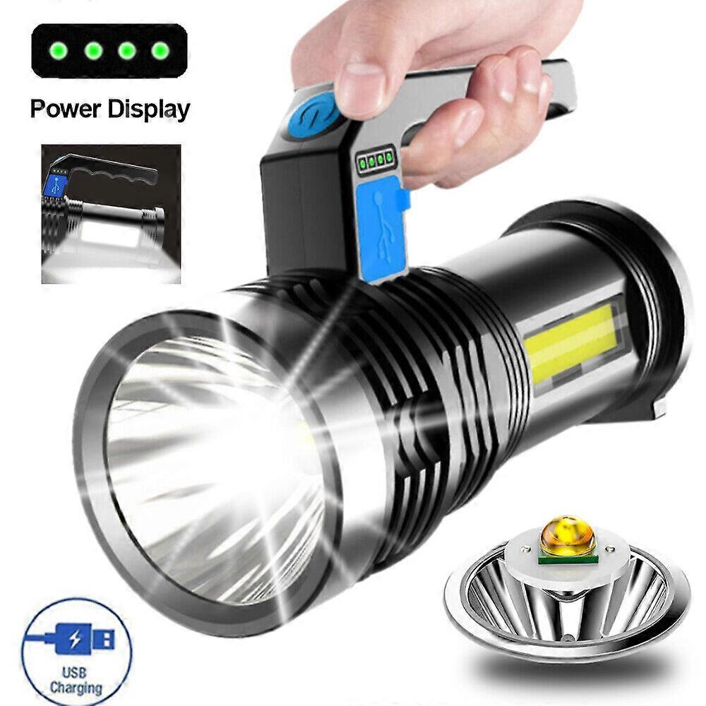Powerful LED Flashlight USB Rechargeable Searchlight Torch Portable Camping Lamp