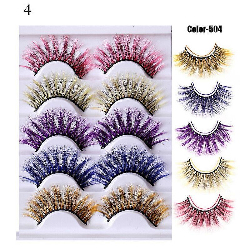 Reusable False Eyelashes Mix Colored 3D Faux Mink Lash Extension Fluffy Beauty