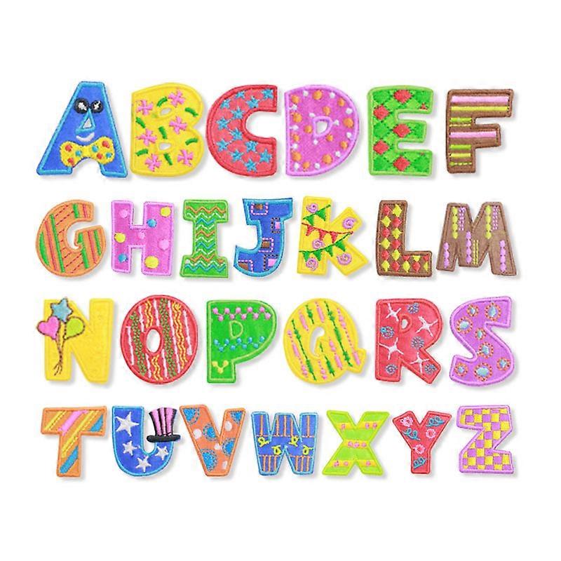 Colorful ironing patch letters 26pcs A-Z letter patch animal shape DIY pattern ironing or stitching patch jeans jacket backpack application