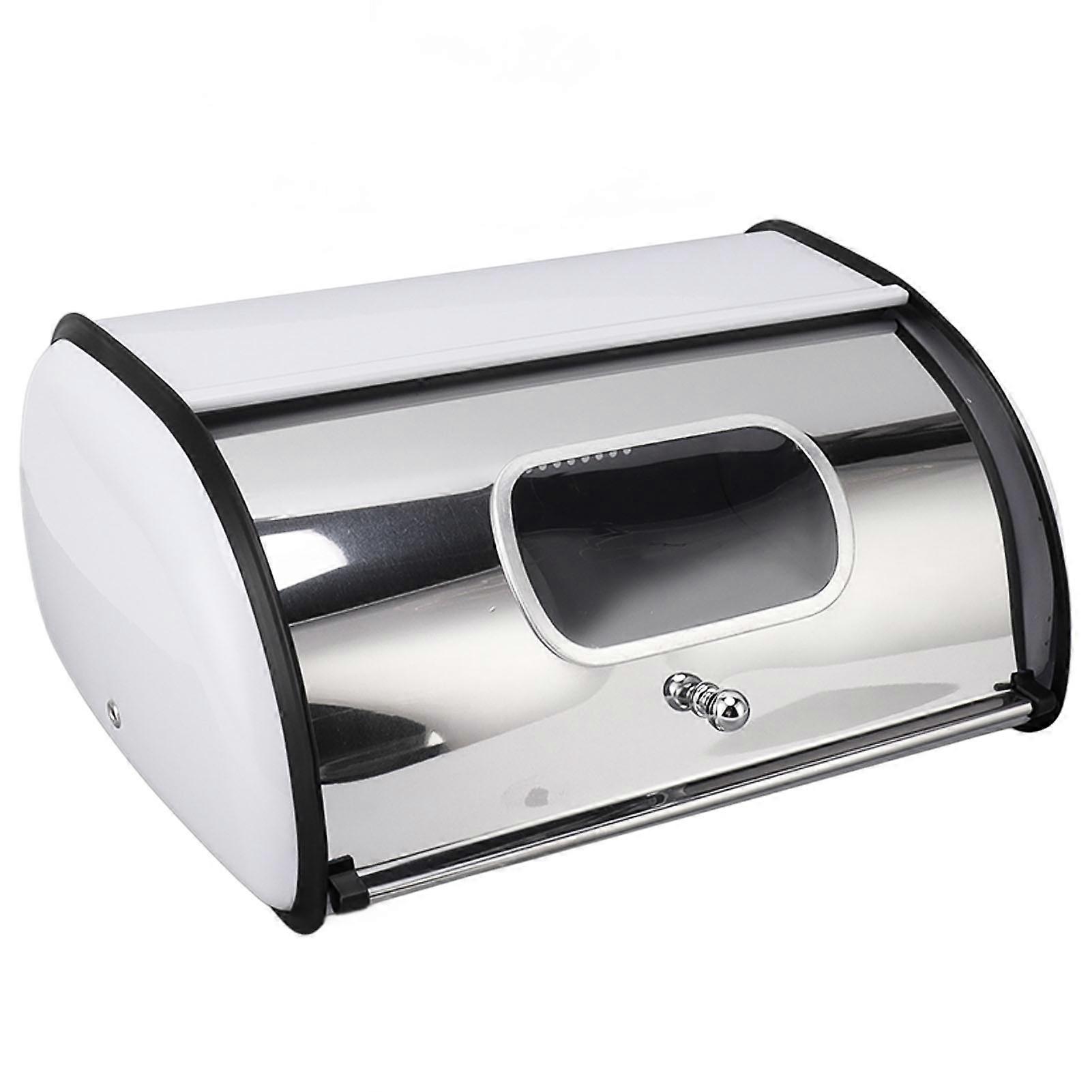 Bread Bin Bread Box Bread Holder Storage Container With Small Window compatible Kitchen Countertop White