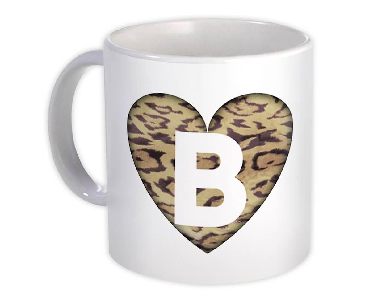 Gift Mug: Monogram Letter B Cheetah