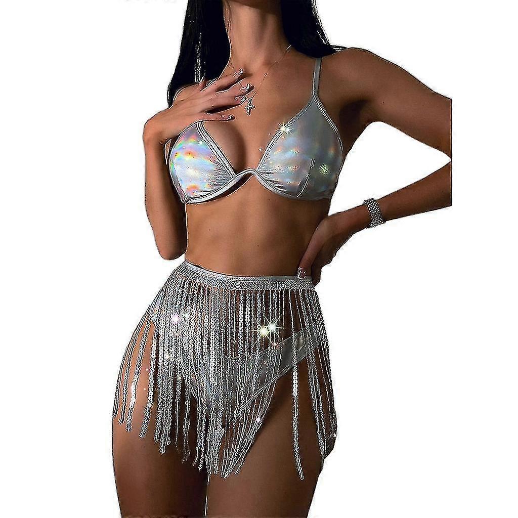 مجموعة ملابس السباحة المعدنية الثلاثية الأبعاد - باندو أعلى بدلة السباحة