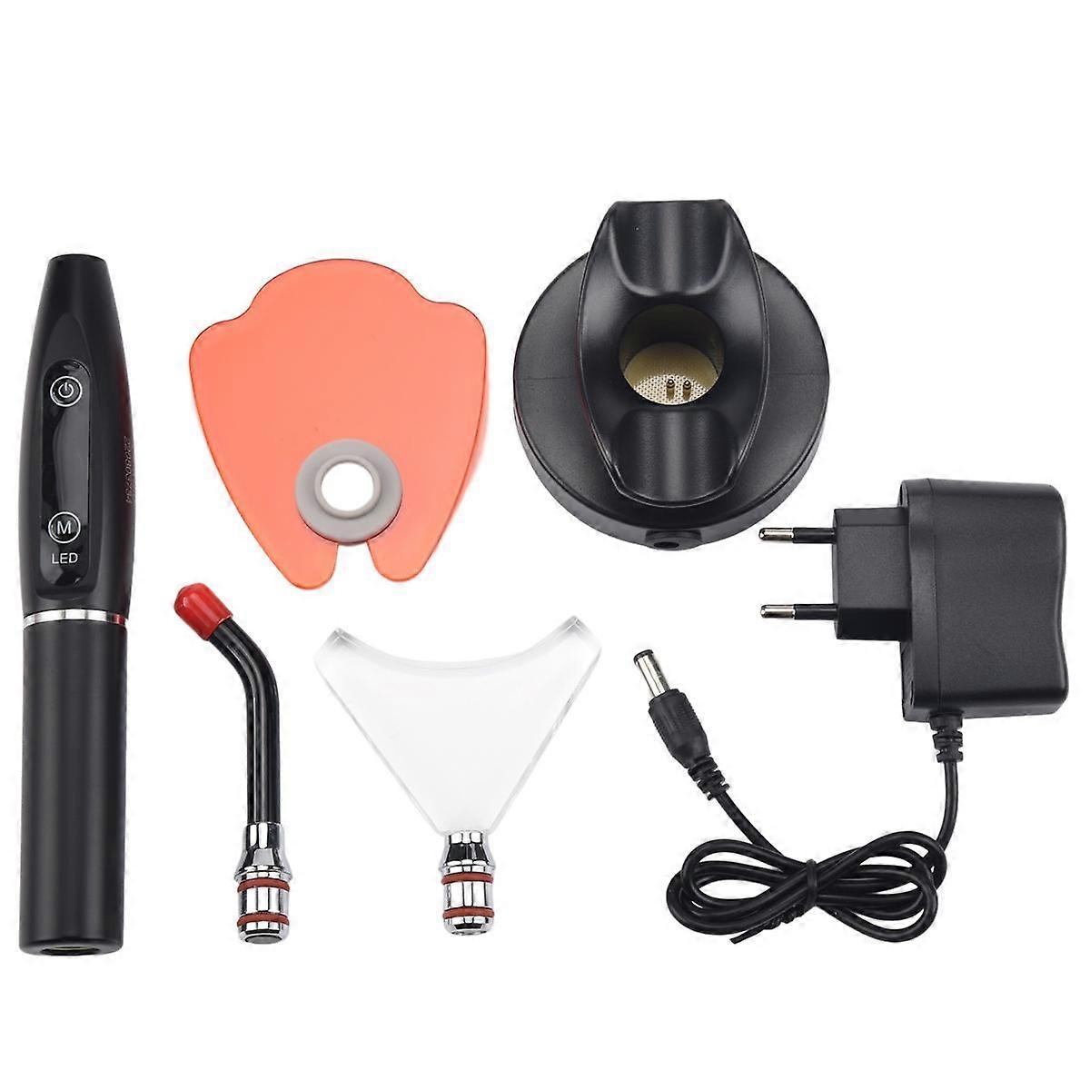 Wireless LED Dental Curing Light Device Dental Polymerized Resin Dentistry Material Cured Lamp Machine Black EU Plug
