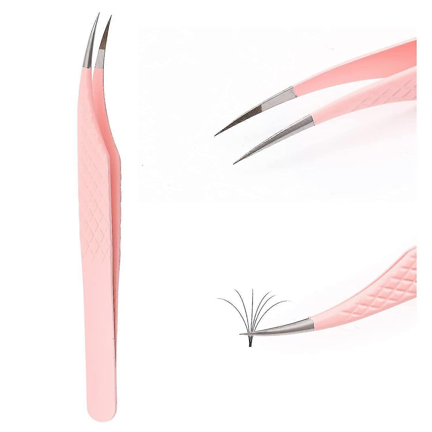 Tweezers For Eyelash Extensions Fiber Tip Eyelash Tweezers Dolphin-shaped Curved Volume Tweezers Eyelash Extensions Craft