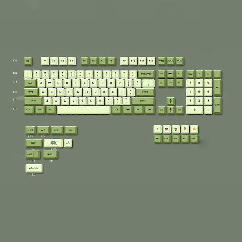 124 Keys XDA Profile Matcha Green PBT Dye Subbed Keycap for Mechanical Keyboard