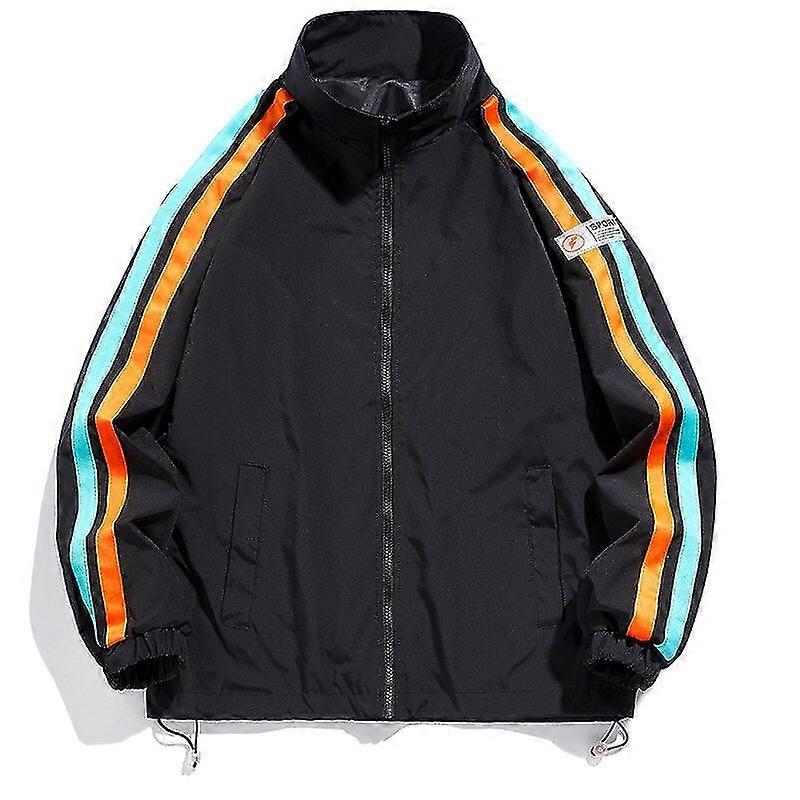 Reflective Jacket For Men And Women Bicycle Motorcycle Youth Unhooded Long Sleeve Windbreaker Jacket Baseball Uniform Colorblock