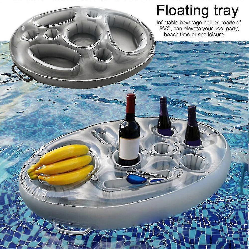 Beach Swimming Pool Floating Drink Holder Inflatable Coaster Cup Stand