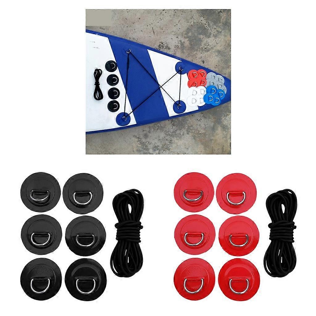 12x D- Pad Patch & 2x Elastic Bungee Rope For Inflatable Kayak Boat