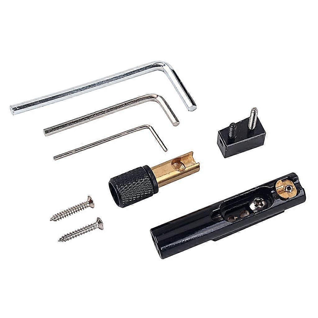 5 Strings Nickel Black Single Headless Bass Bridge Set Kits for Bass Accs