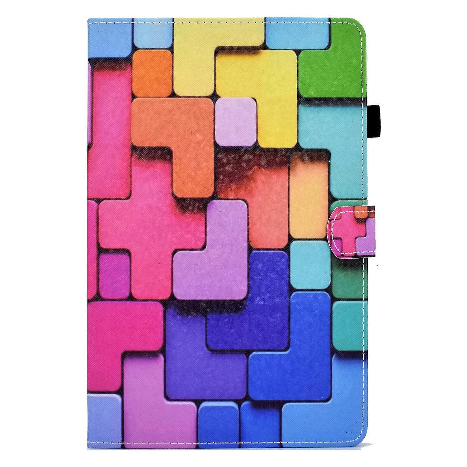 Tablet Case For Lenovo Tab P11 Gen 2 Sewing Thread Horizontal Painted Tablet Leather Case(Block)