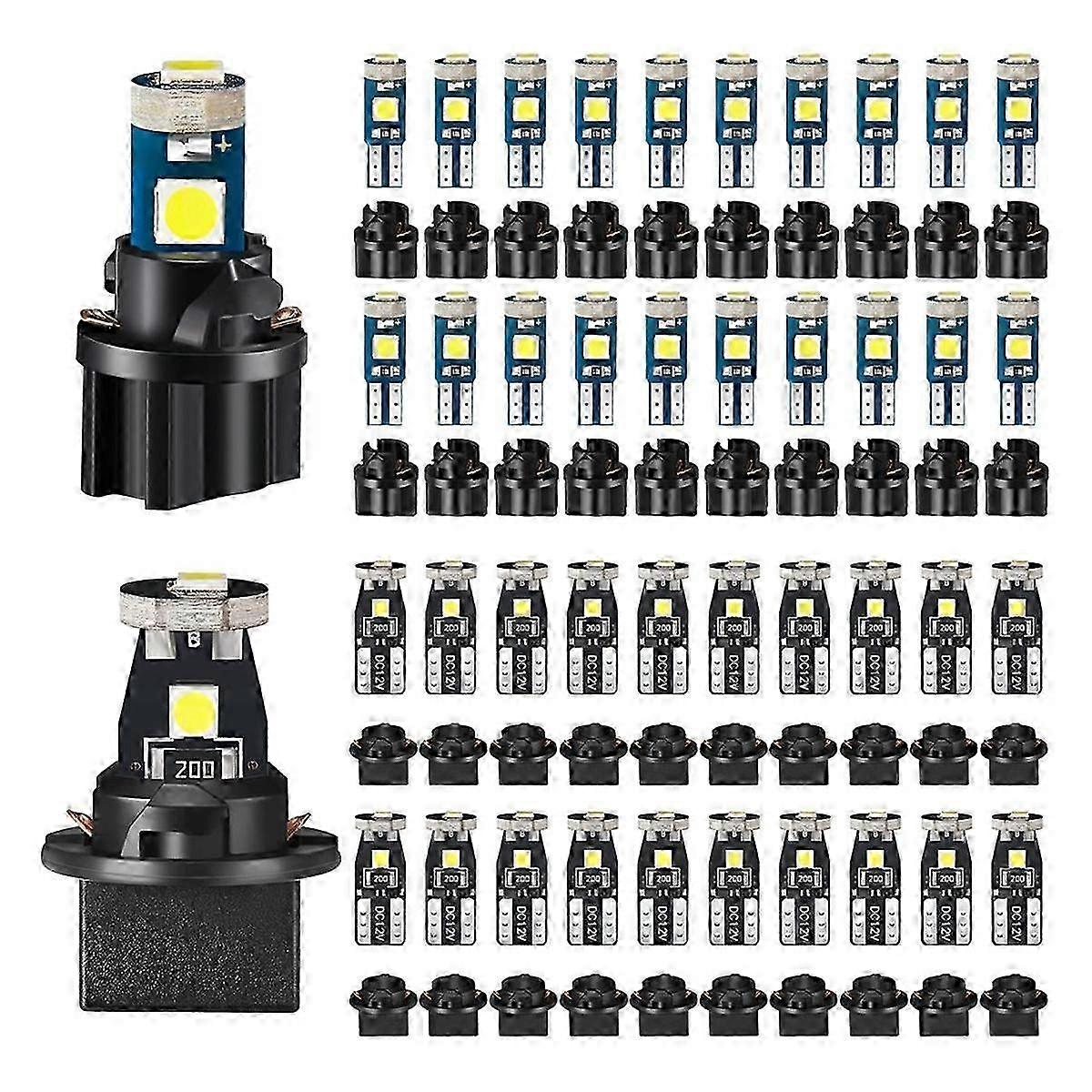 40 Pieces T5 T10 LED Bulbs Dash Lights with Twist Socket Instrument Dashboard Light LED Bulbs for Interior Car Lights