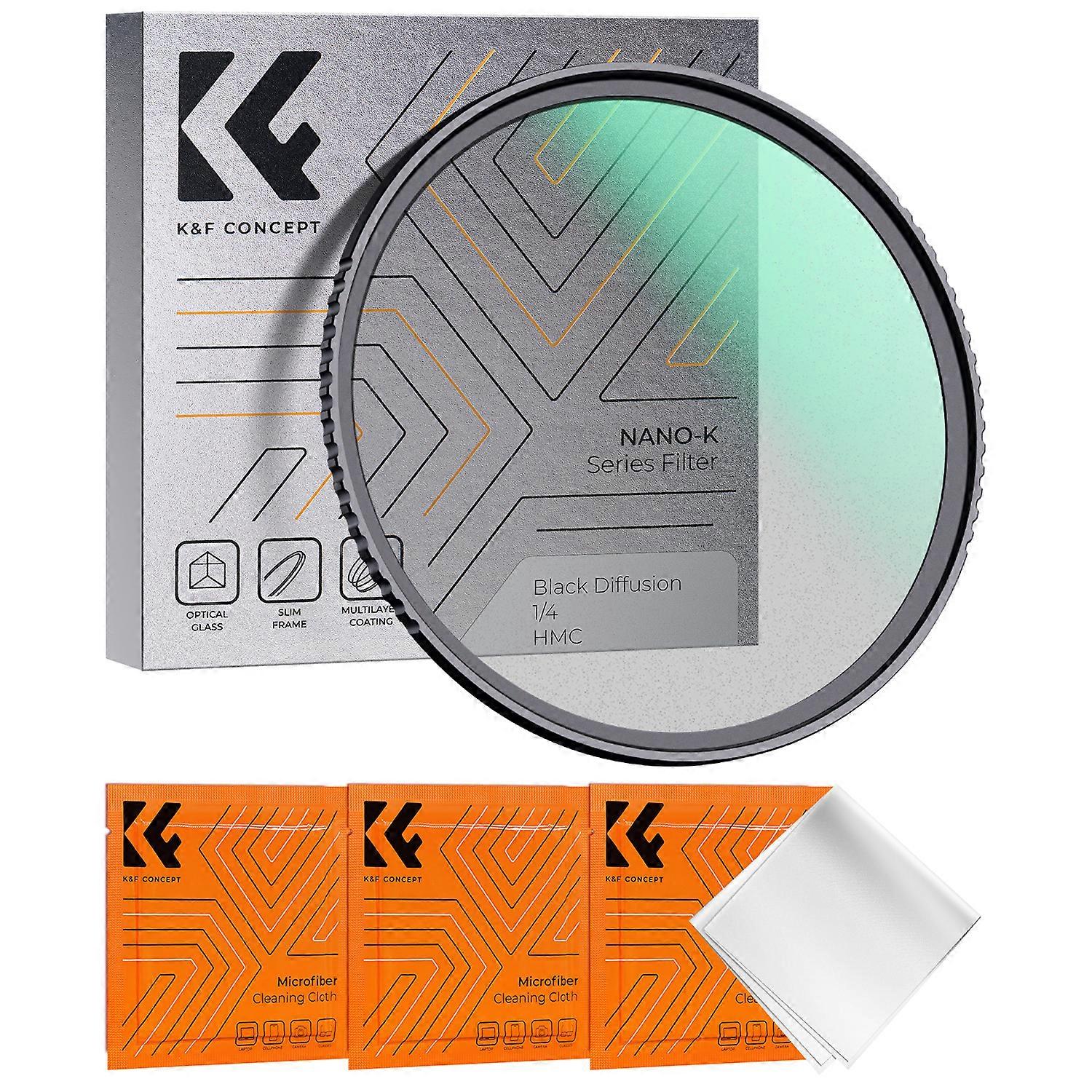 K&F Concept 49-82mm Black Mist Diffusion Filter 1/4 1/8 with Multi Coated for Nikon DSLR Lens 49mm 52mm 58mm 62mm 67mm 77mm 82mm