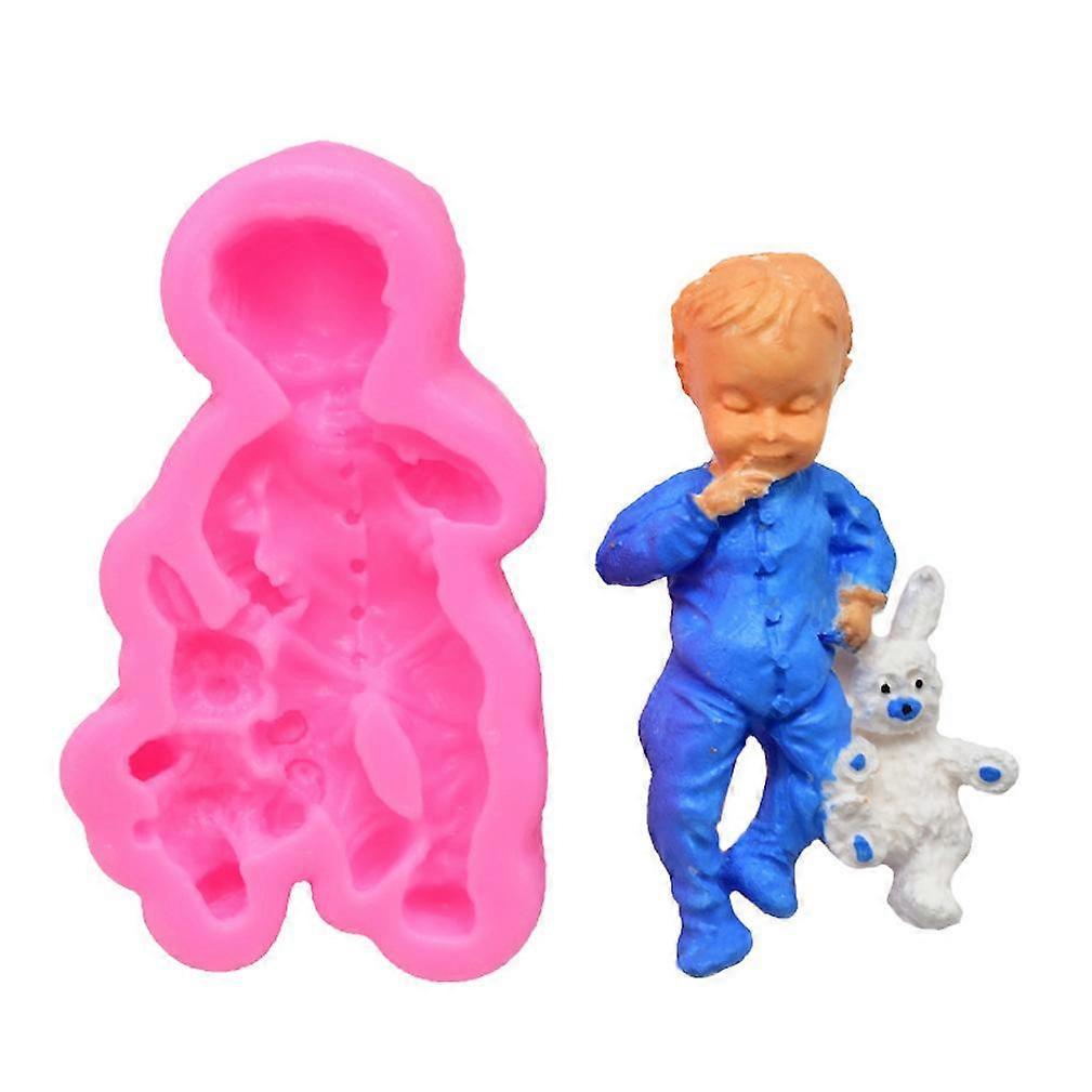 DIY Baking Boys' Small Rabbit Shape Fondant Mold Cake Decoration Silicone Baking Mold