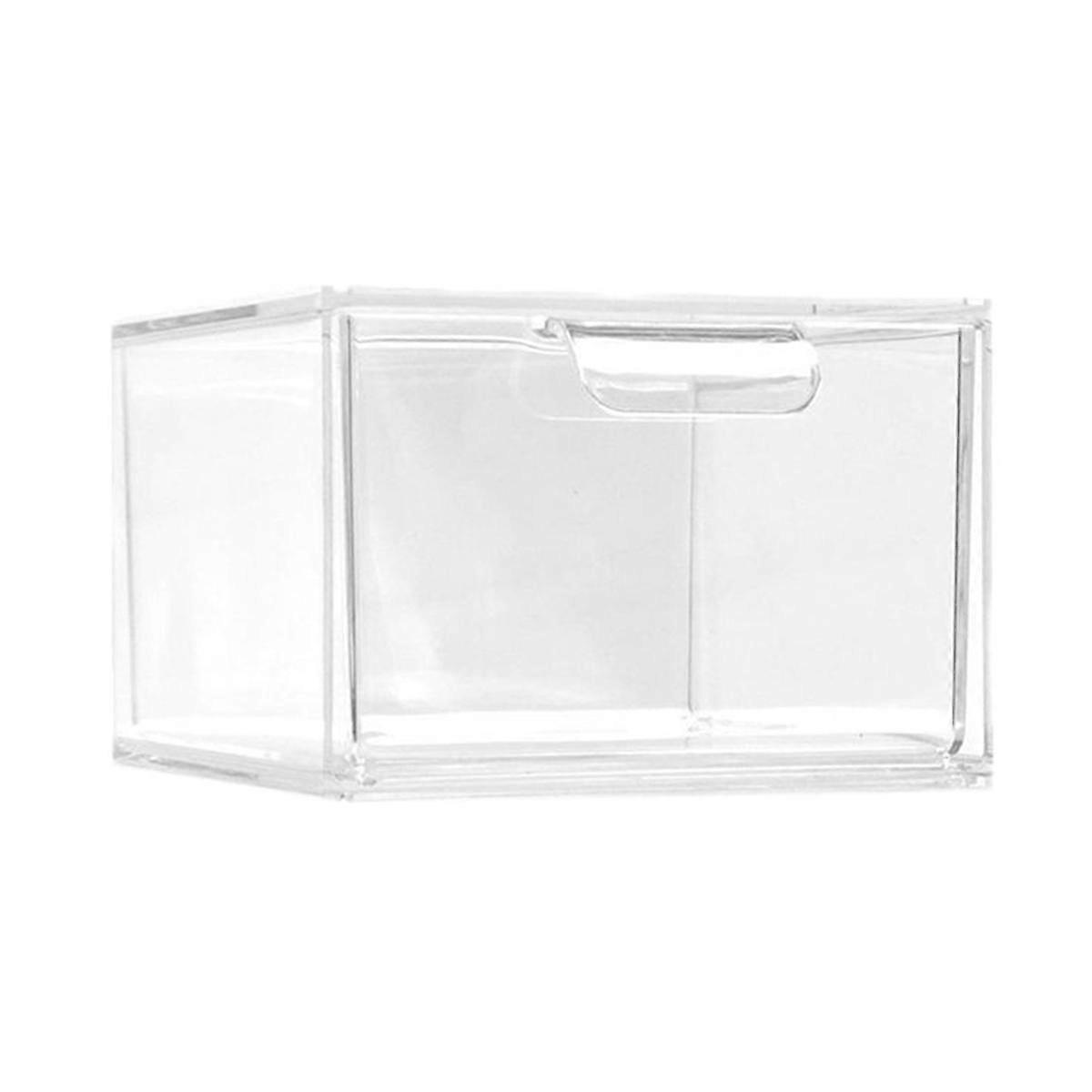 Stackable Makeup Organizer and Storage, Acrylic Organizers, Clear Plastic Storage Drawer with Handles for Vanity