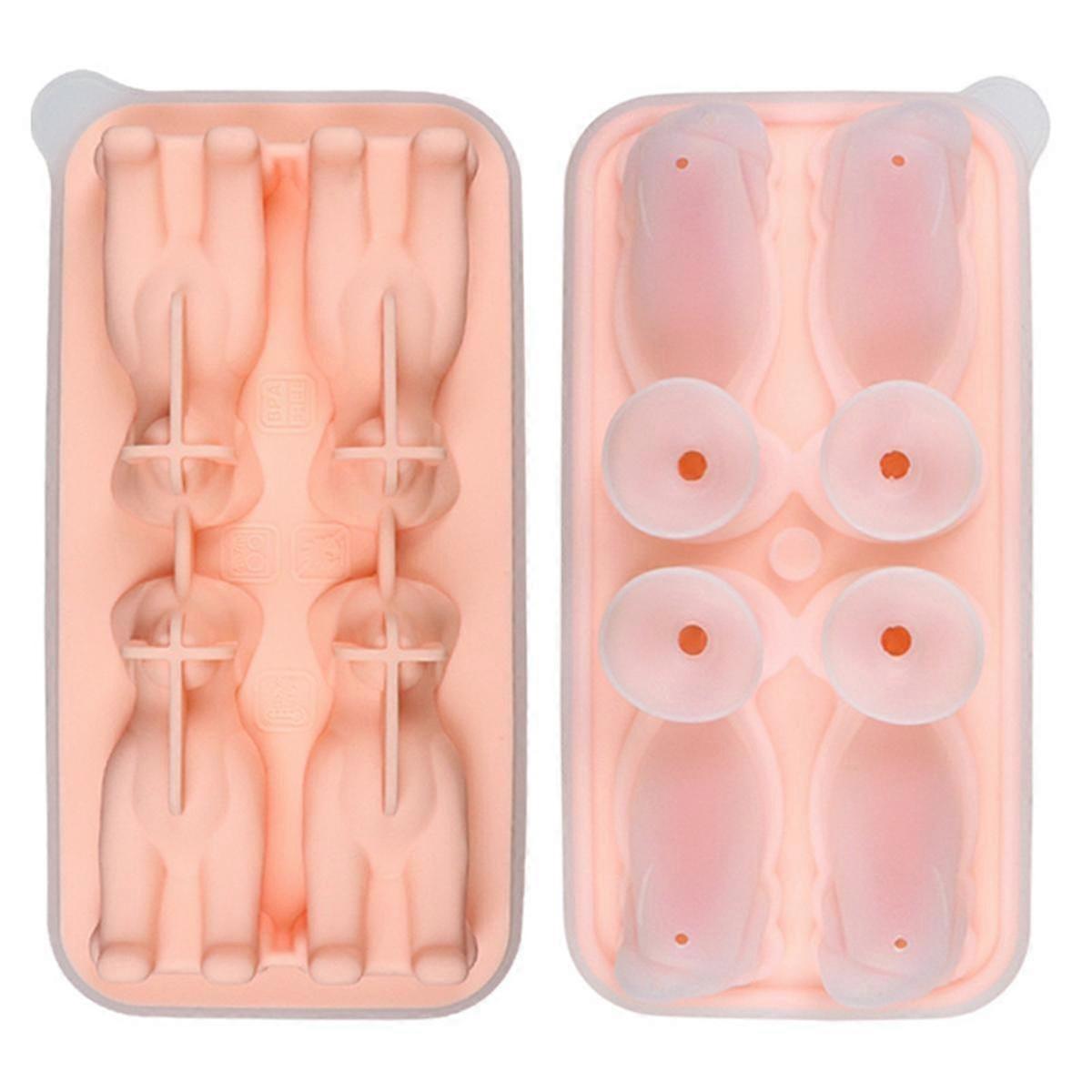 3D Labrador Ice Square Tray, Whiskey Ice Square Mold, Easy Release Silicone Ice Square Molds, Fun Ice Square Trays Pink