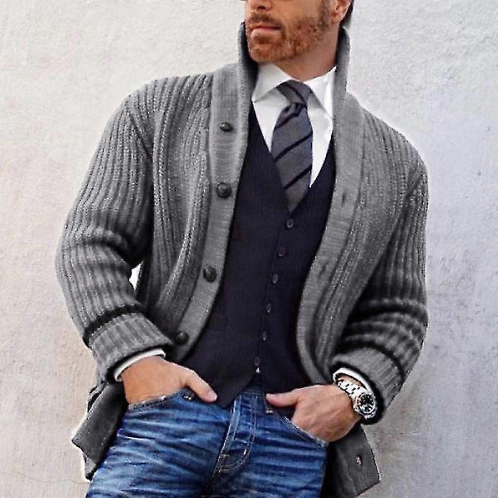 Herren Herbst Casual Knopf Pullover Stehkragen MPN