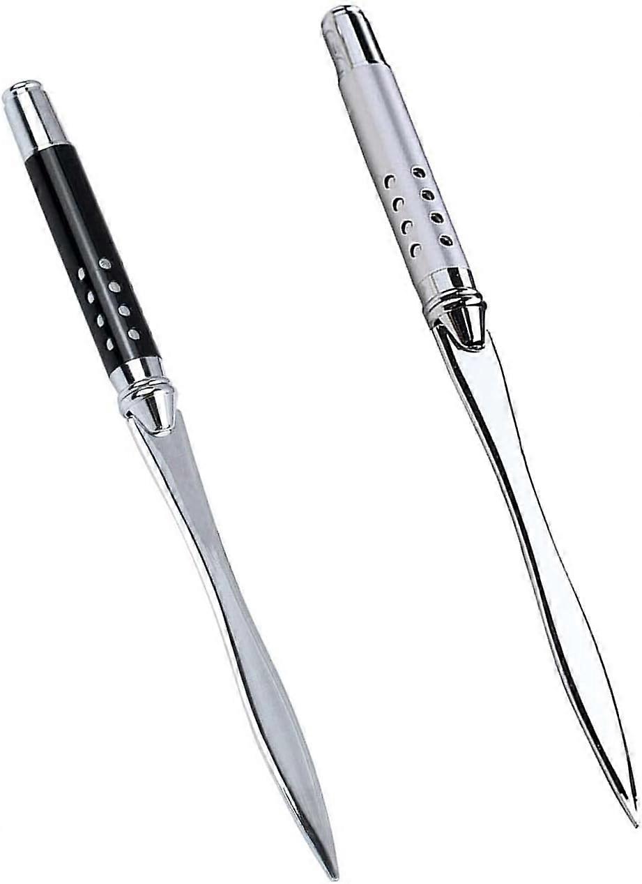 2er-Pack Brieföffner aus Metall, Brieföffner für Büros, ergonomischer Griff, leicht und einfach zu bedienen