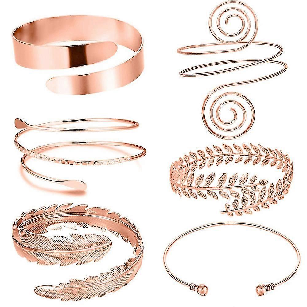 6 Pcs Arm Cuffs, Upper Arm With Cuff Bracelets,adjustable Armband Set