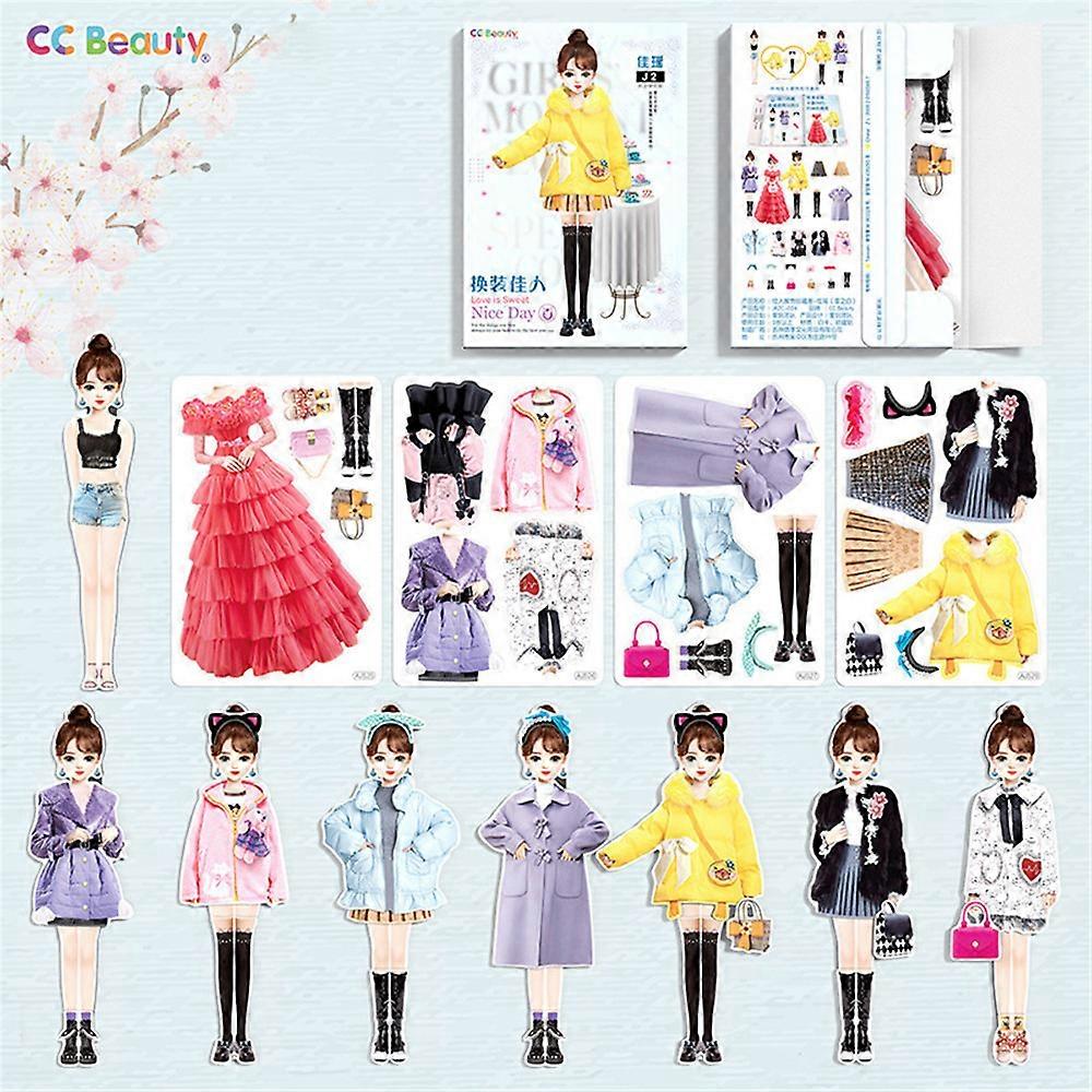 磁性公主装扮纸娃娃磁铁装扮游戏，假装和玩旅行玩具套装玩具娃娃送给女孩的礼物