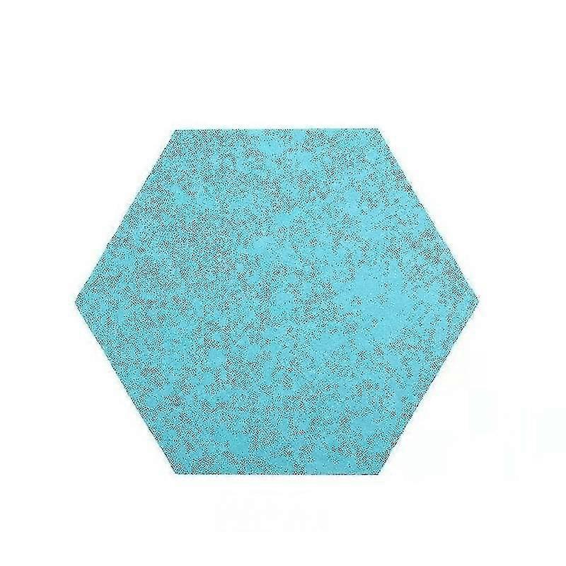 3pcs Acoustic Wall Panel Hexagon Tiles Studio Sound Proofing Insulation Foam Pads(lake Blue)