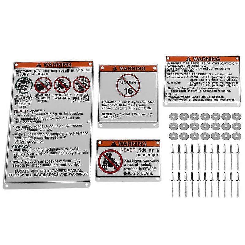 For Yamaha Warning Decals Stickers Backed Raptor Blaster Banshee
