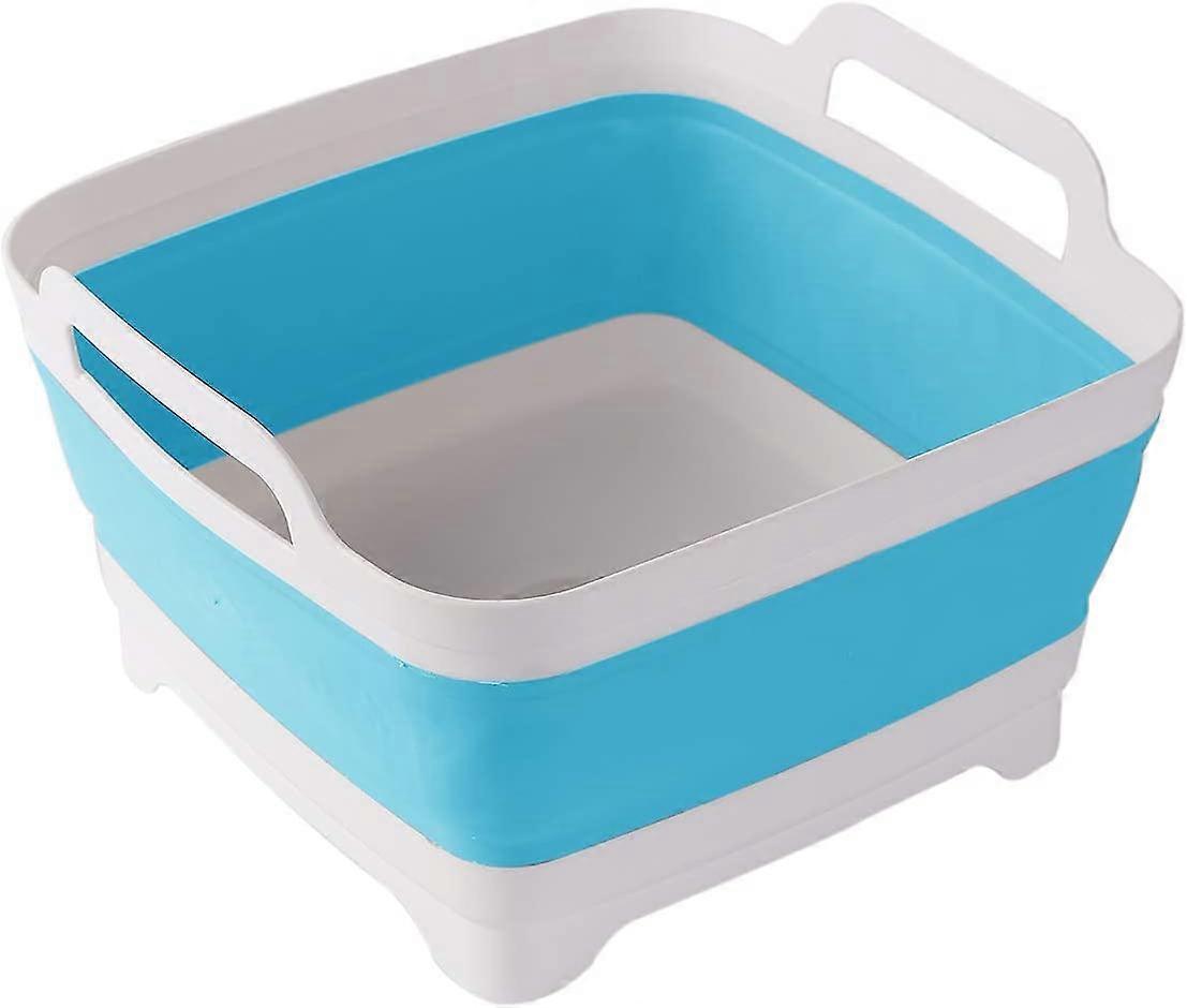Dish Basin Collapsible with Drain Plug Carry Handles for 9L Large Capacity, Washing Basin, Collapsib