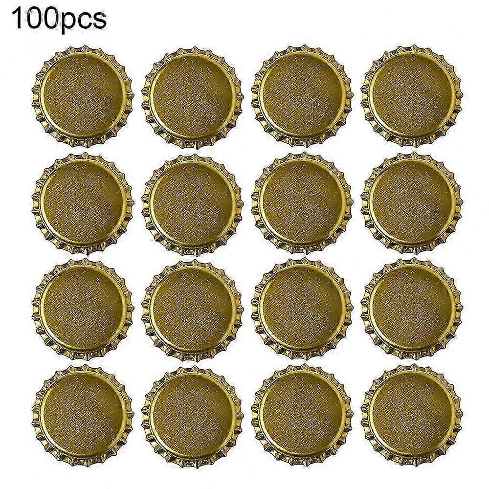 100pcs Bottle Caps Shiny Leak-proof Tinplate Mini White Wine Crown Caps For H EOB