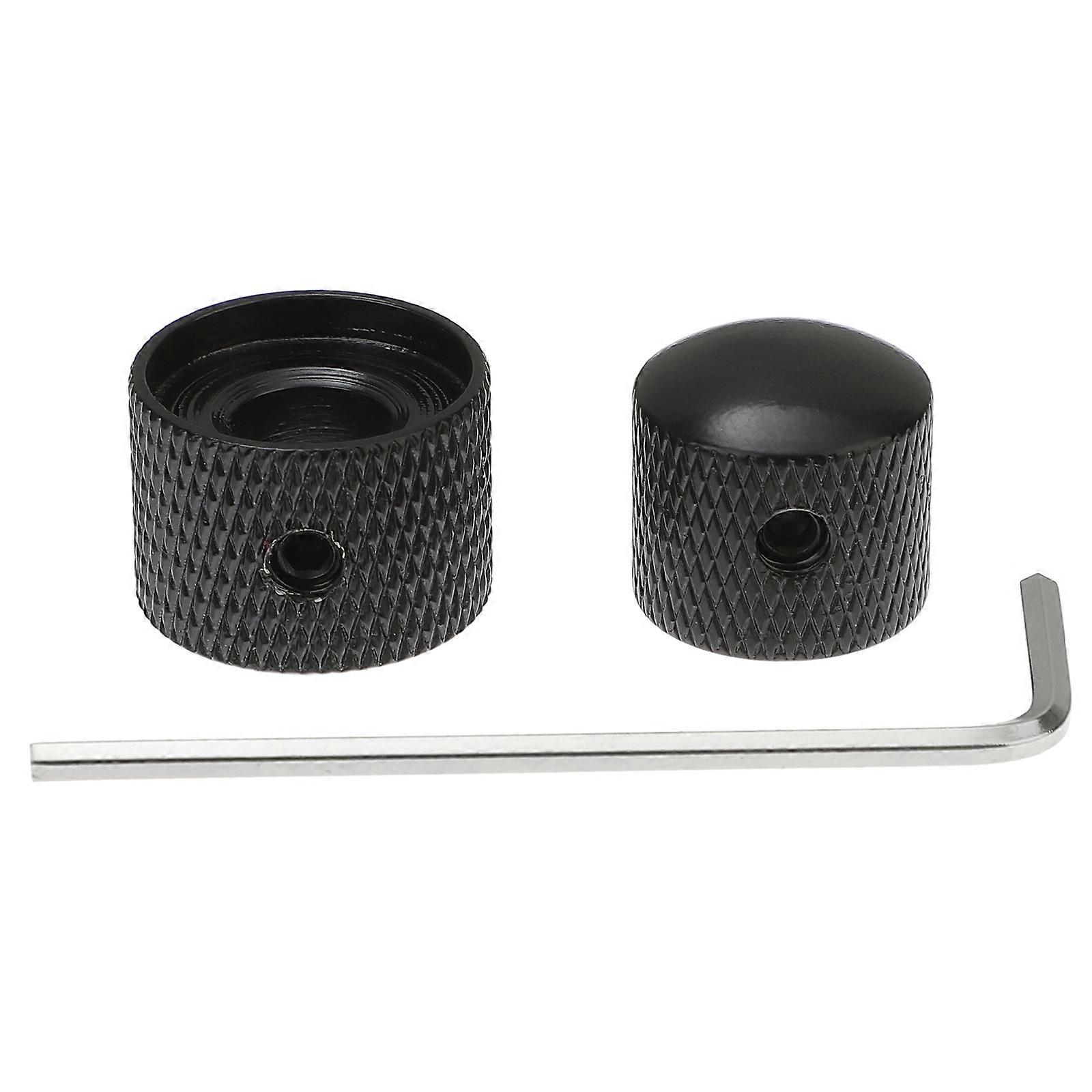 Dual Concentric Volume Tone Blend Control Control Knobs Domed Knobs with Allen Key for Strat Electric Guitar Bass (Black)