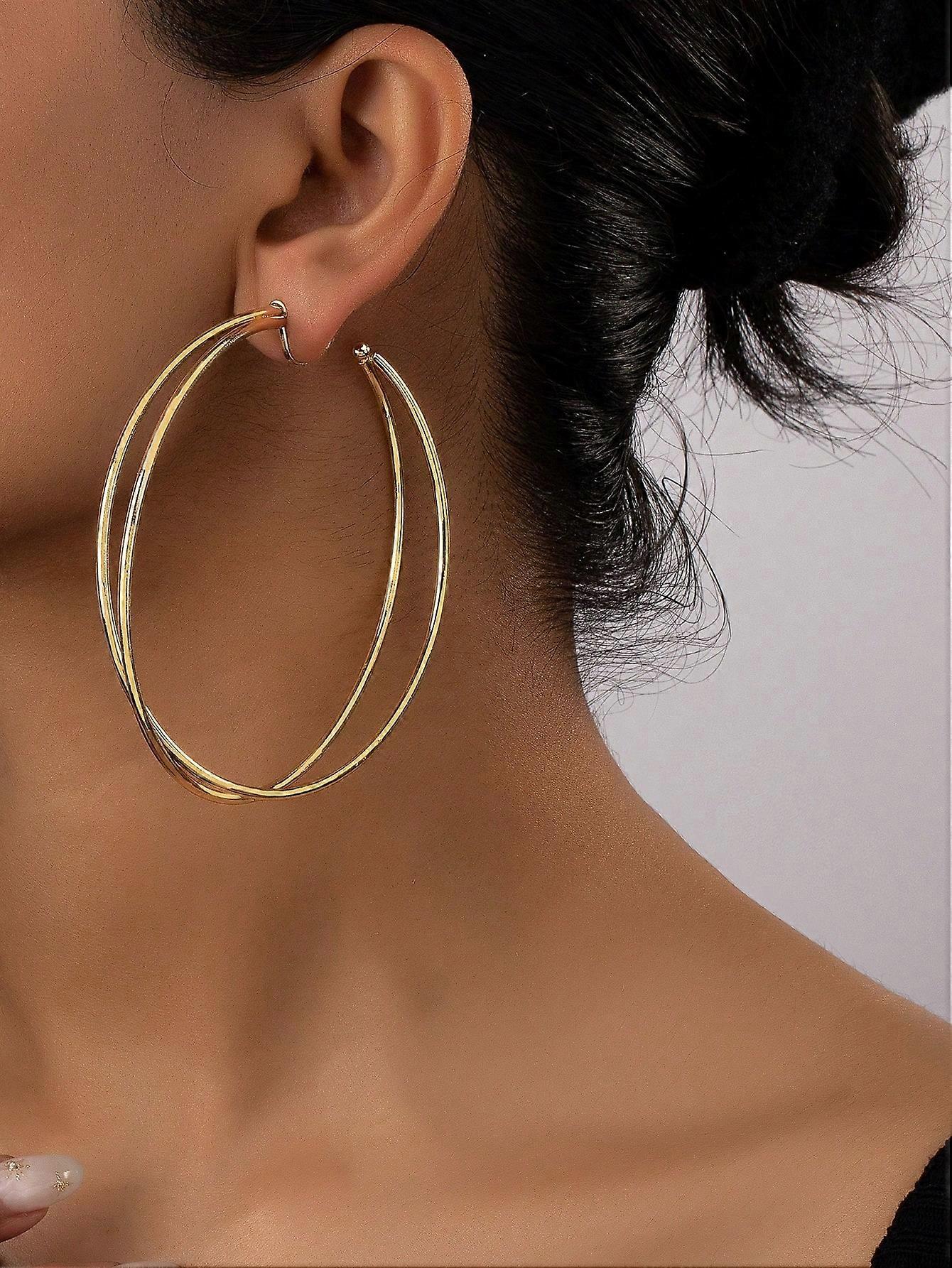 Cercei roșu prune drăguț vopsit, cercei cu linie dublă de argint simplu în stil vintage, cadou de petrecere de logodnă pentru prietenă