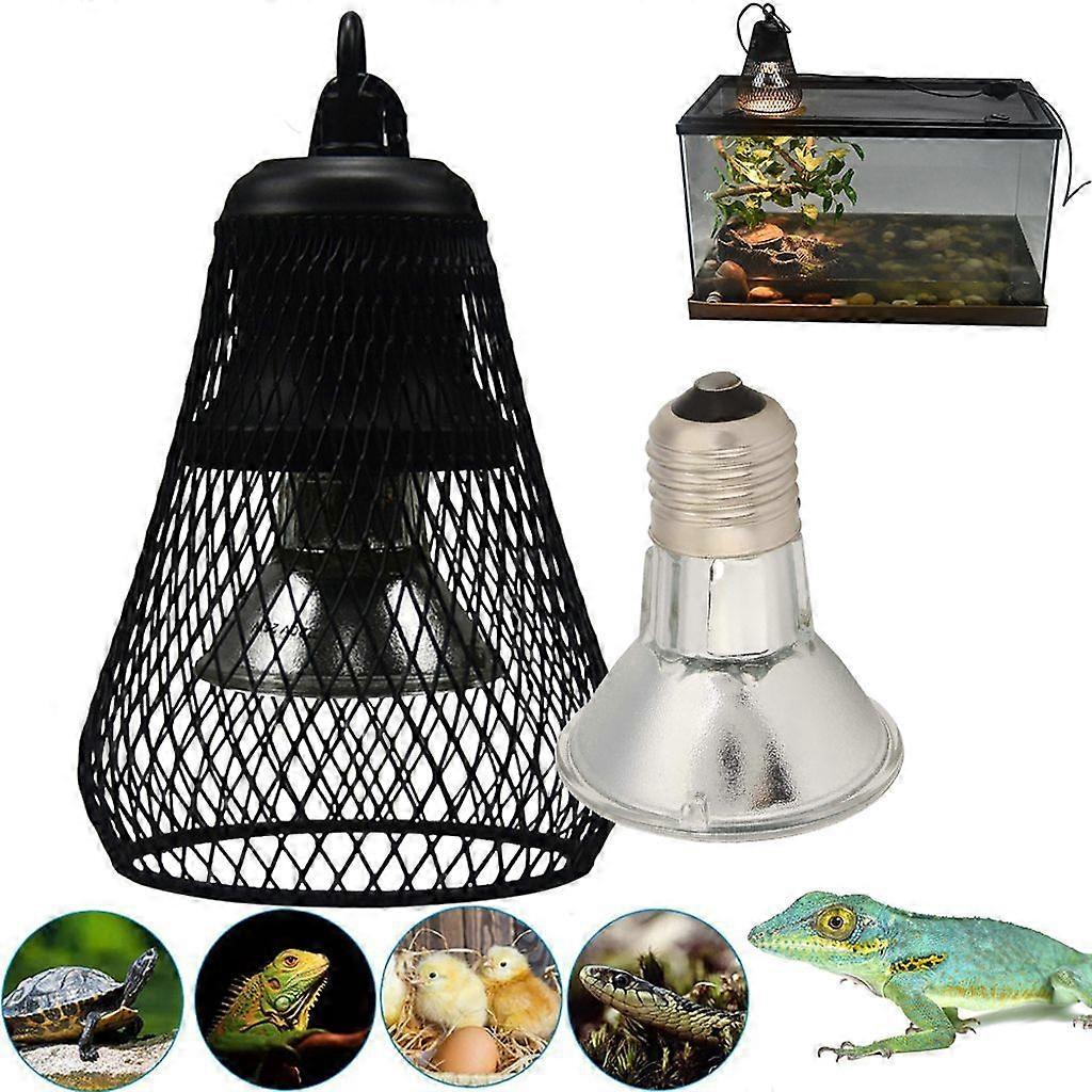50W UVA UVB Reptile Pet Terrarium Brooder Heizung Lampe fr Eidechse Snake Schildkrte mit Lampenschirm