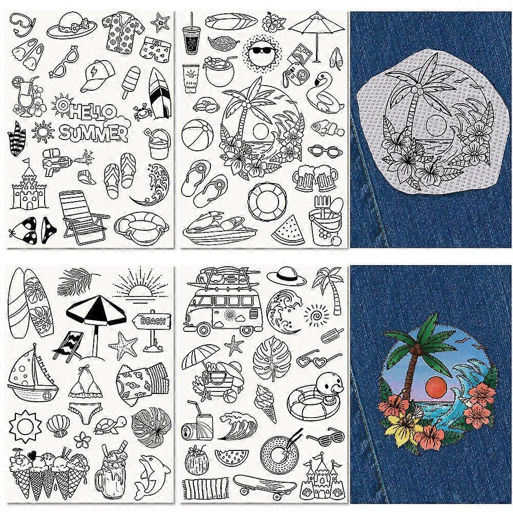 Non-Woven Embroidery Aid Drawing Sketch Rectangle Mixed Shapes 297x210mmm 4pcs/set