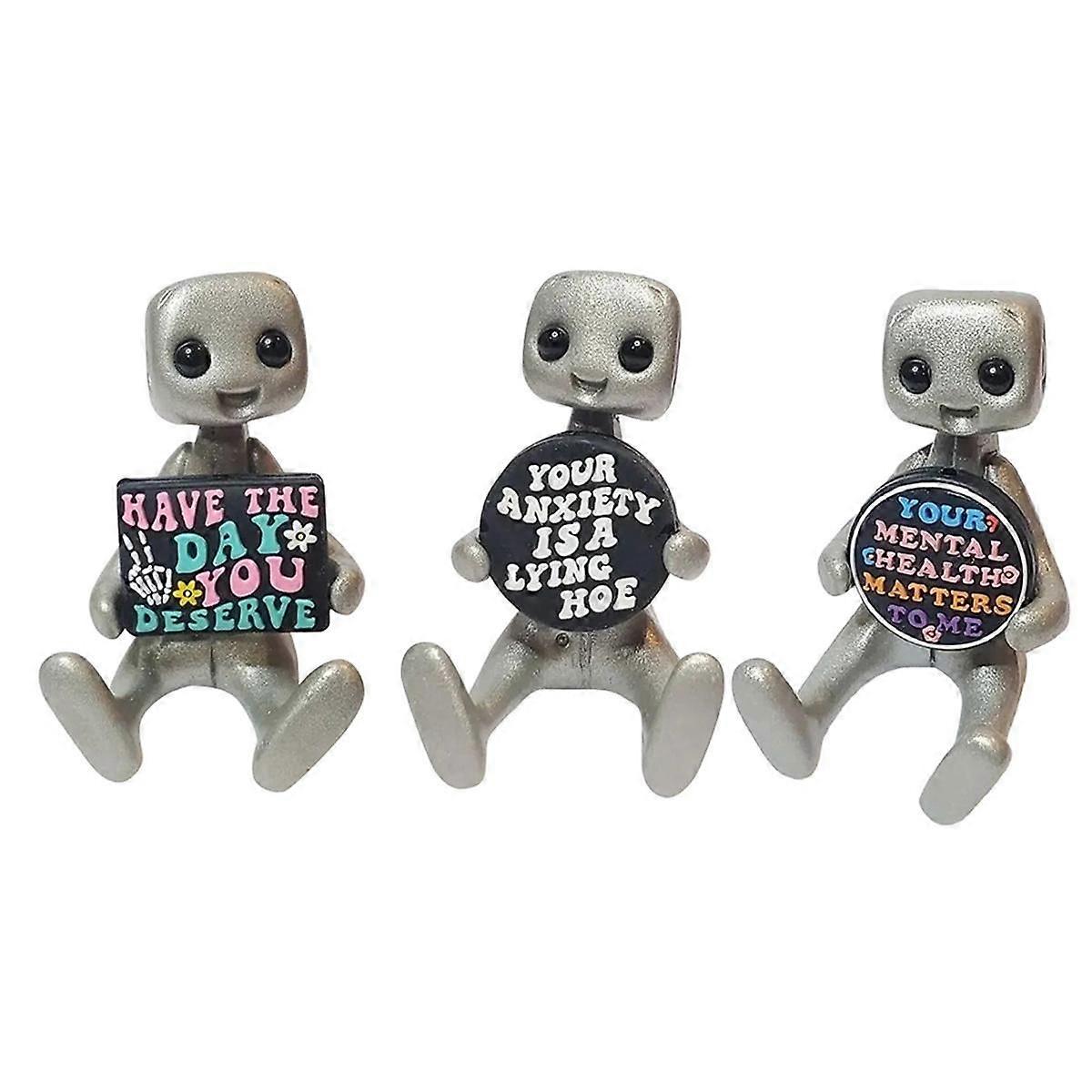 Cute Robot Statue, Inspirational Cute Fun Office Decoration, Funny Robot Image Suitable for Desktop