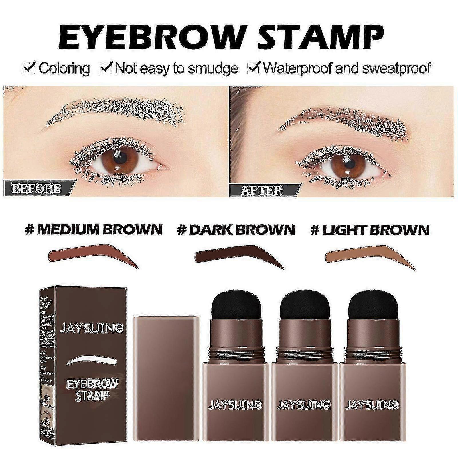 Jaysuing Crème de marquage des sourcils pour les sourcils, naturellement imperméable, sans bavures, application rapide, ensemble de marquage des sourcils paresseux tridimensionnel