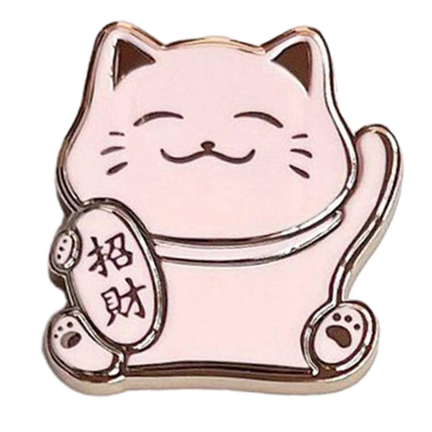 Cell Phone Shell Stand Lucky Cat Shape Foldable Universal Candy Color Mobile Phone Holder Decorative