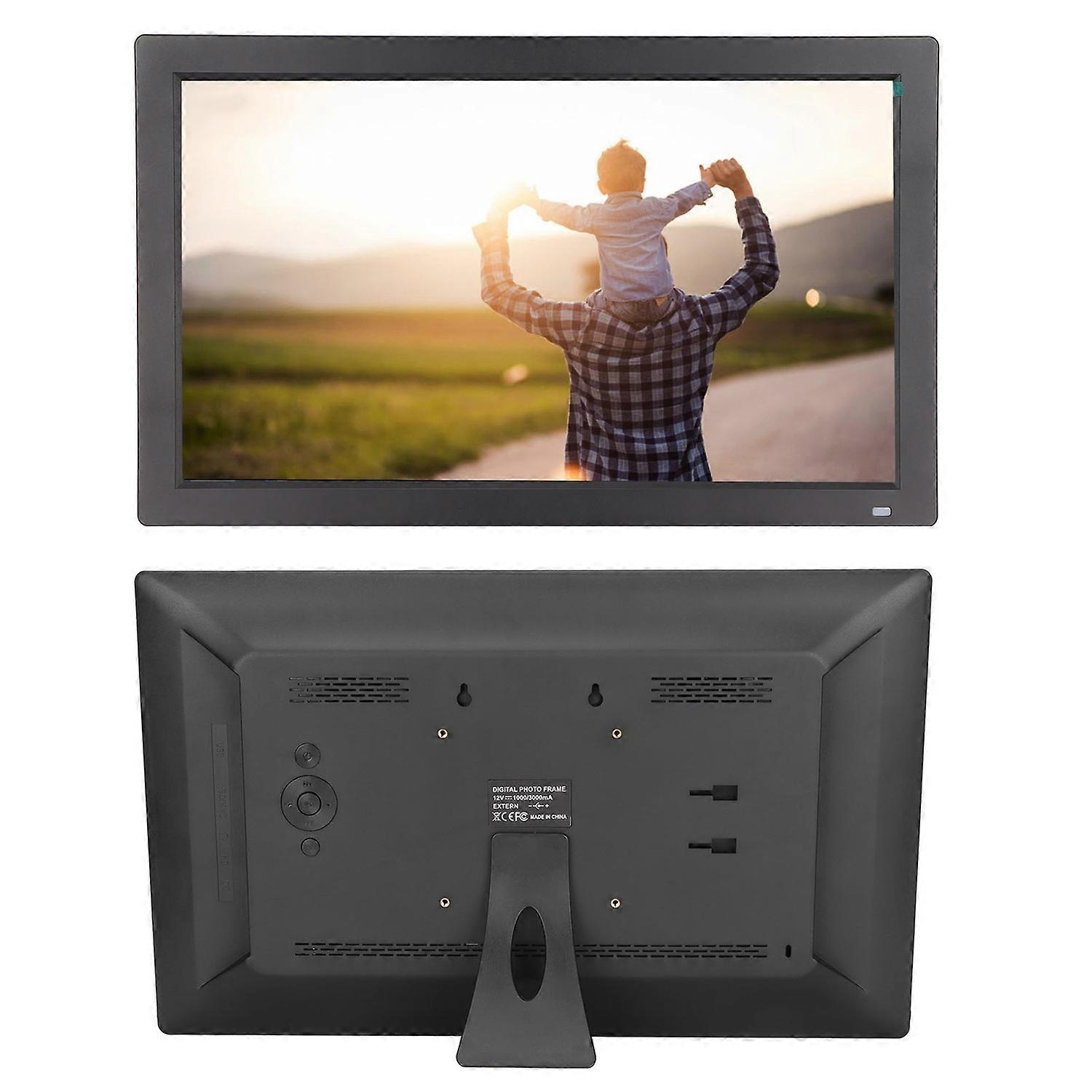 18.5in Digital Picture Frame 1080P Portable HD Advertising Machine for Home 100‑240V Black UK Plug 1