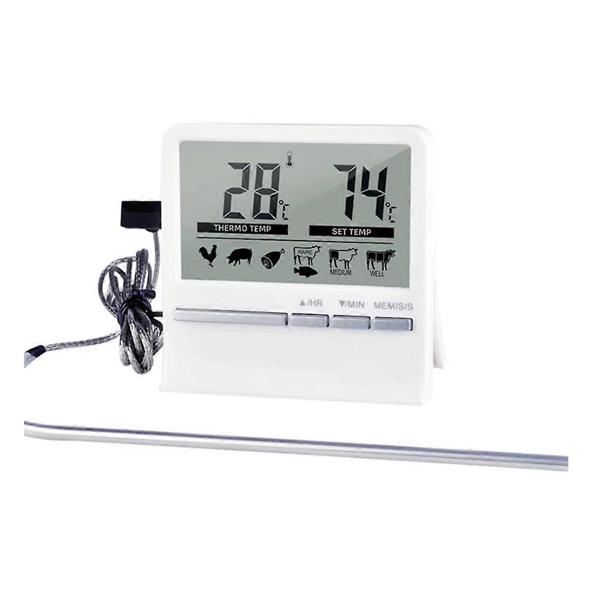 Kitchen Digital CookingThermometer Meat Food Temperature for Oven BBQ Grill Timer Function with Hea
