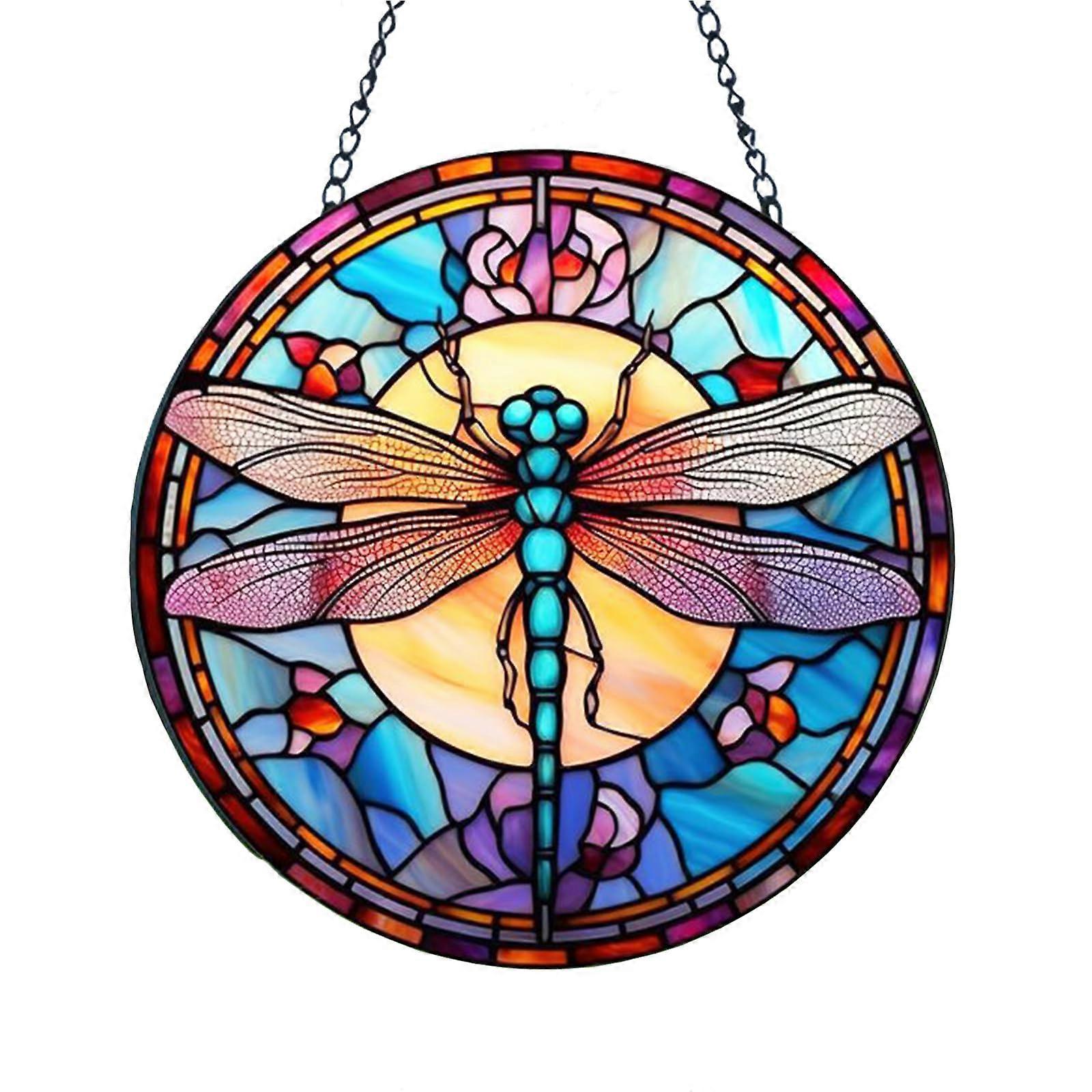 Bee and dragonfly painted window decorations, forest theme