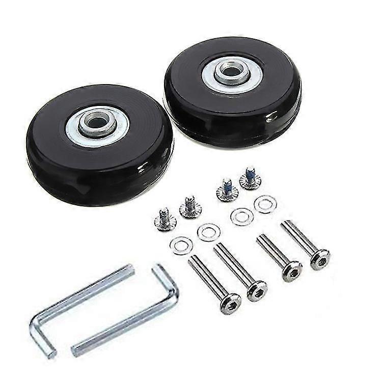 عجلات استبدال الأمتعة لحقيبة عربة عربة ، 4 قطع عجلة 50 مم ، طقم حقيبة معدنية مطاطية عجلات إصلاح محامل دوارة أسود
