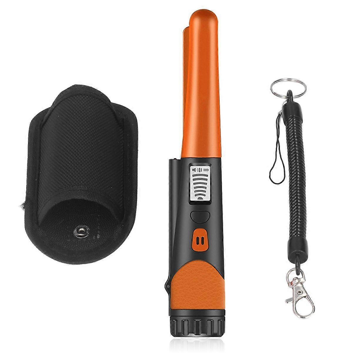 Metal Detector Professional High Sensitivity Portable Handheld Metal Detector with LCD Display Flashlight Function Orange