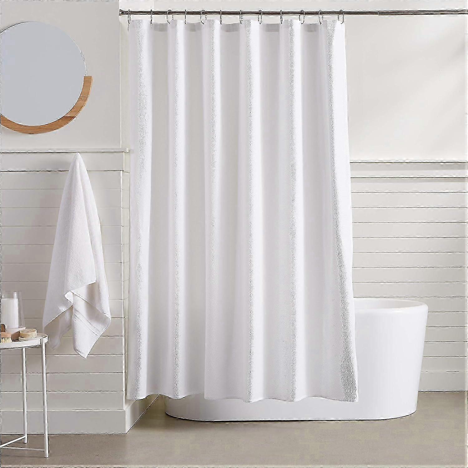 unique Waffle Texture Shower Curtain, 183 x 183 cm, White