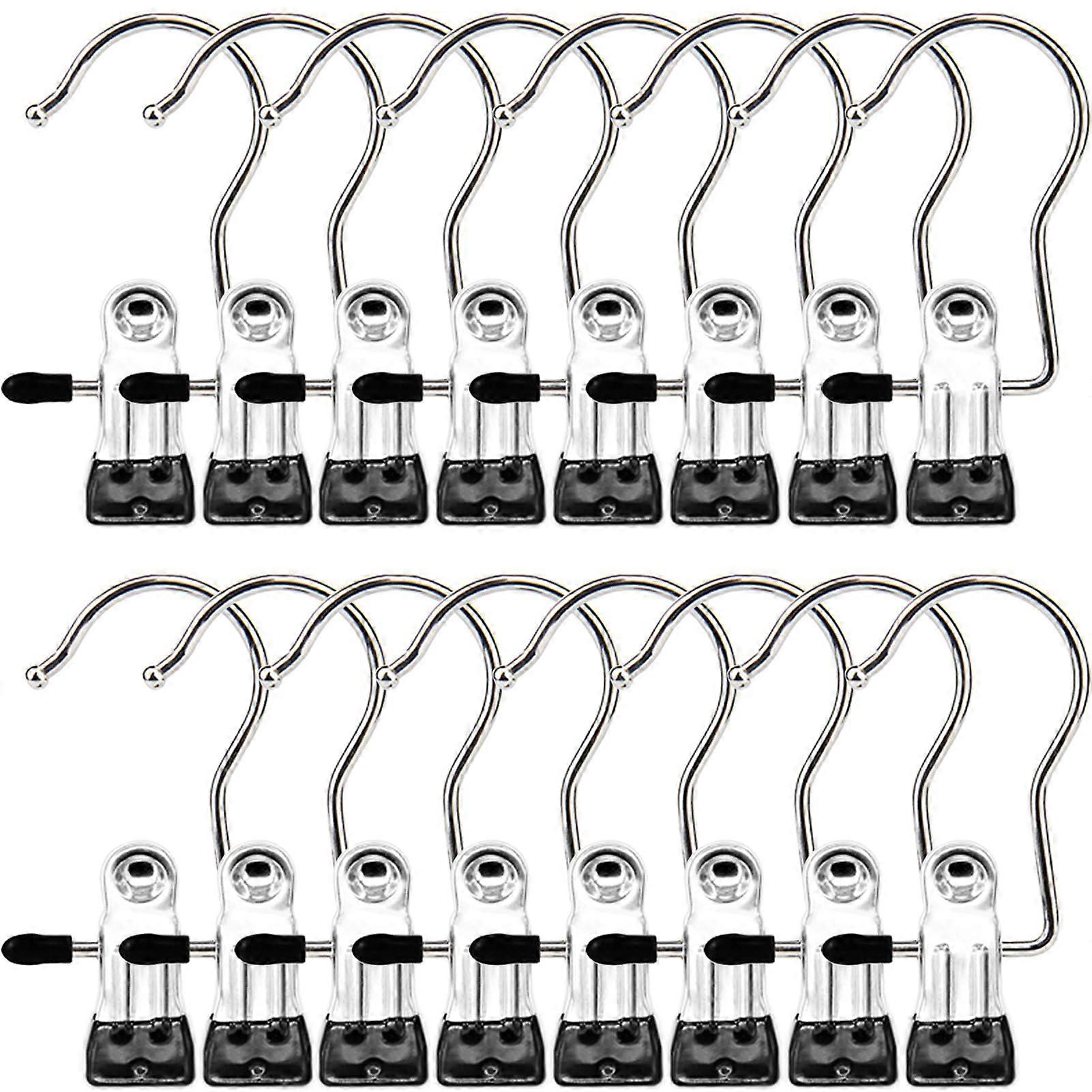 16 Piece Laundry Clip Hanger Set for Clothes, Socks, Towels - Durable Plastic, Multi-Color, Space-Saving Design