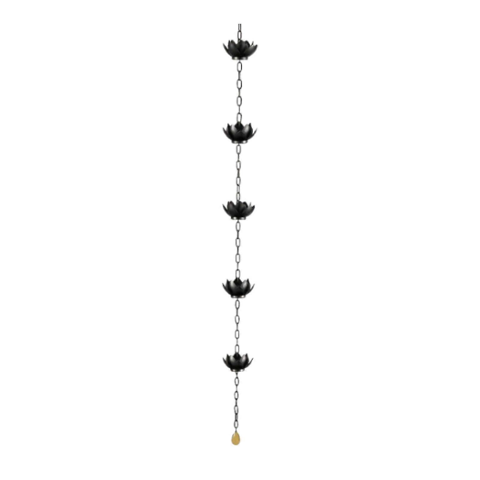 Lotus Flower Rain Chain for Gutters Outside Bird Bath Replacement Downspouts