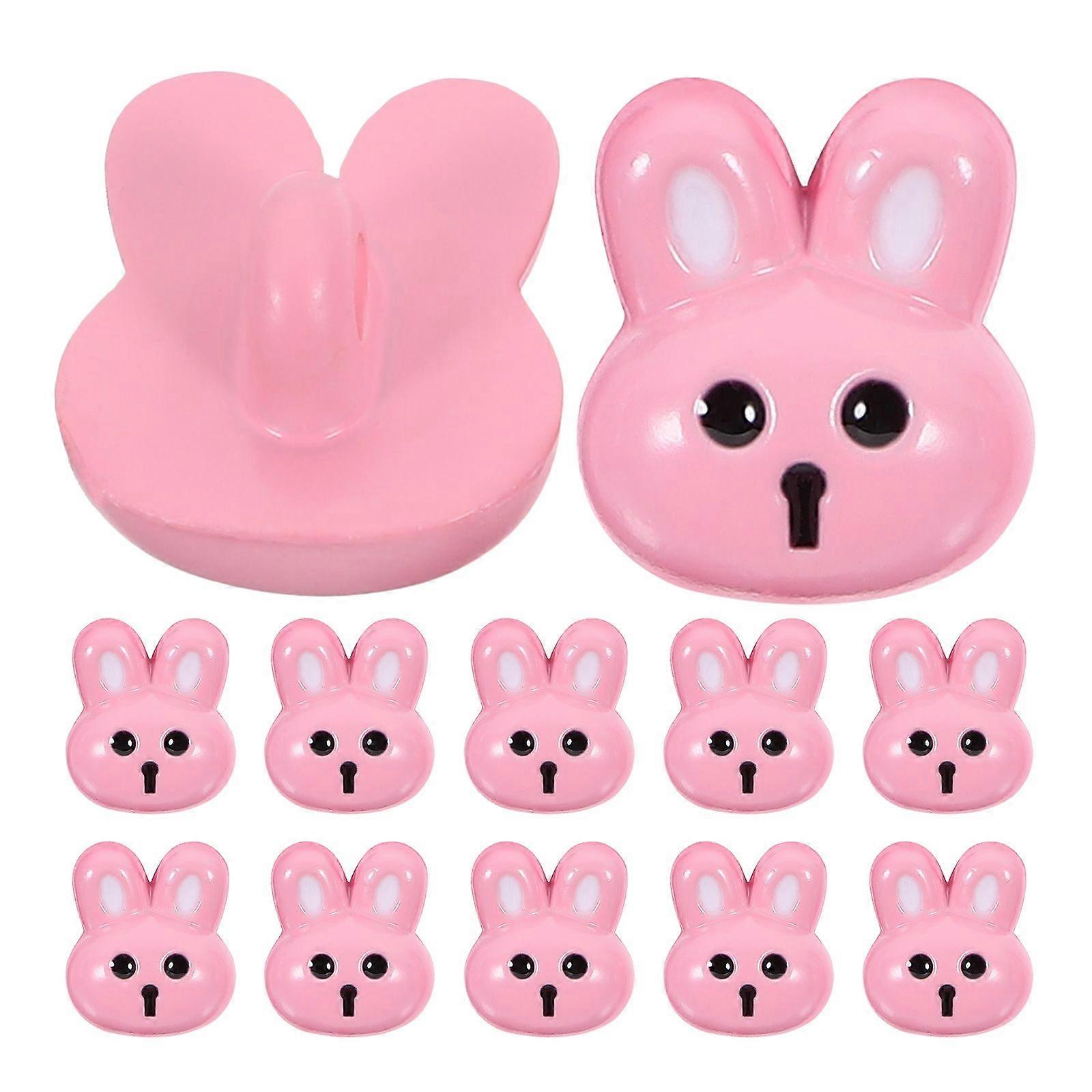 12pcs Bunny Modeling Buttons DIY Clothes Buttons Resin Sewing Buttons Garment DIY Resin Buttons