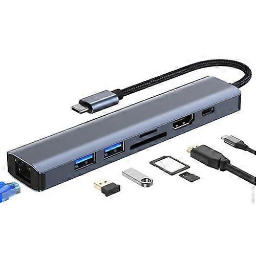 ZRUXE HB-123 7 in 1 USB-C/Type-C to USB HUB Adapter Multifunctional Docking Station