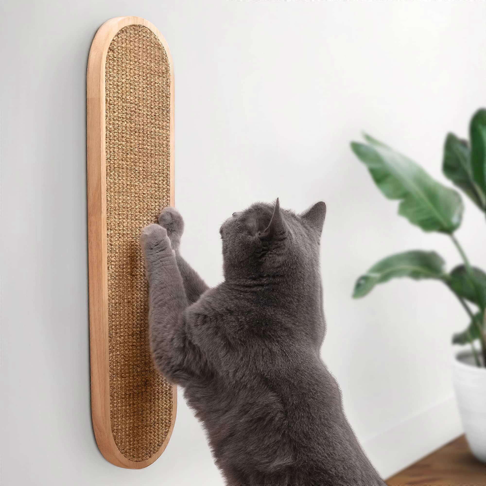 Vertical Scratching Board for Cats Wall-Mounted, Durable Wood, 24 Inch Height, Space-Saving Design, Easy to Install