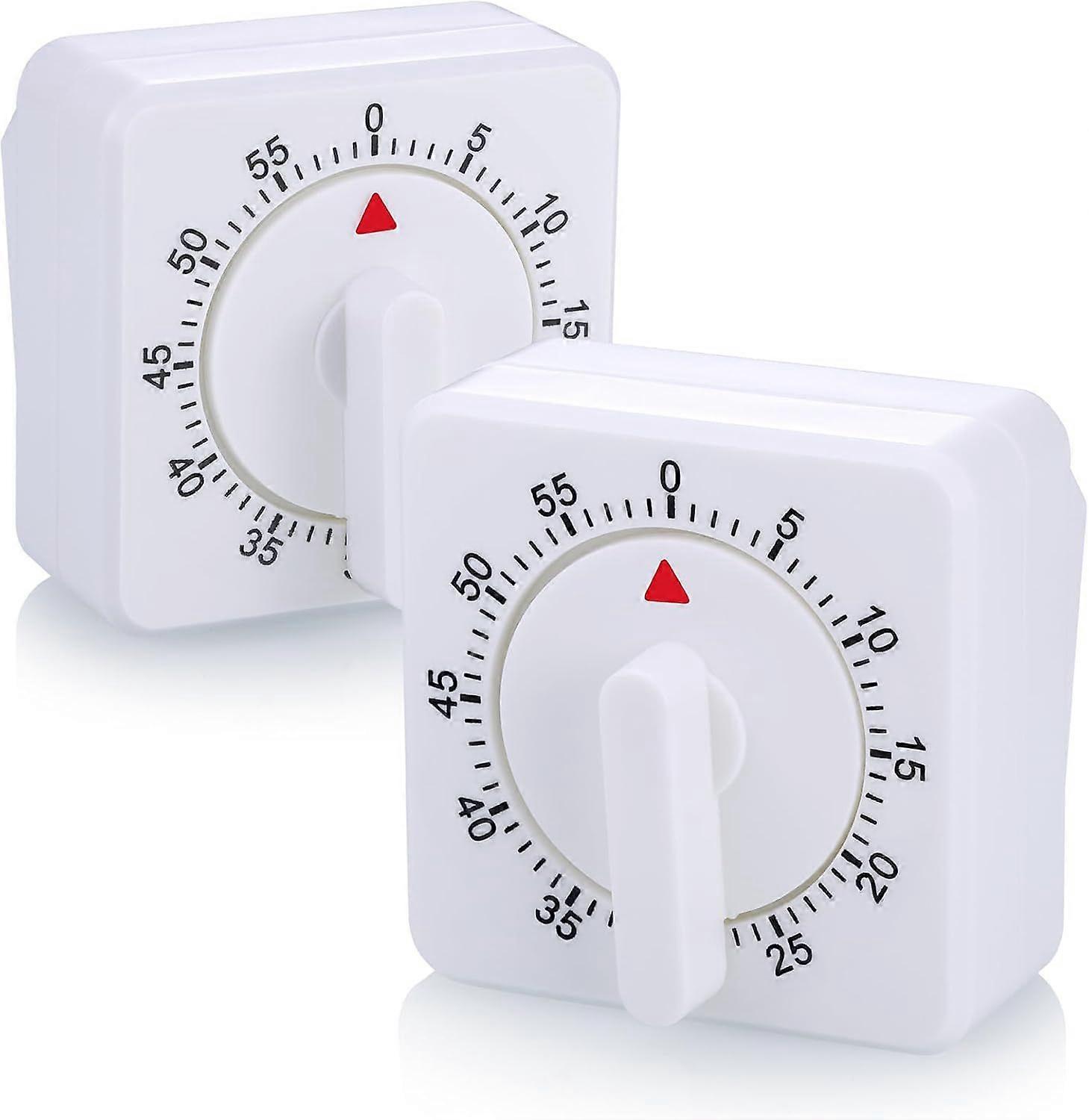 2 Pieces 60 Minute Kitchen Timer, Timer for Kids Adults, Time Management Tool, Silent Countdown Timer for Kitchen, Classroom, Meetings