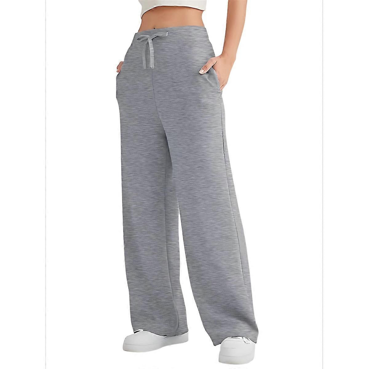 Womens High Waisted Baggy Sweatpants Light Gray S